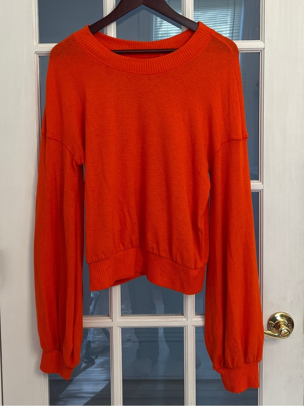 FREE PEOPLE BEACH Women’s Red Wide Neck Balloon Sleeve TGIF Sweater Size XS